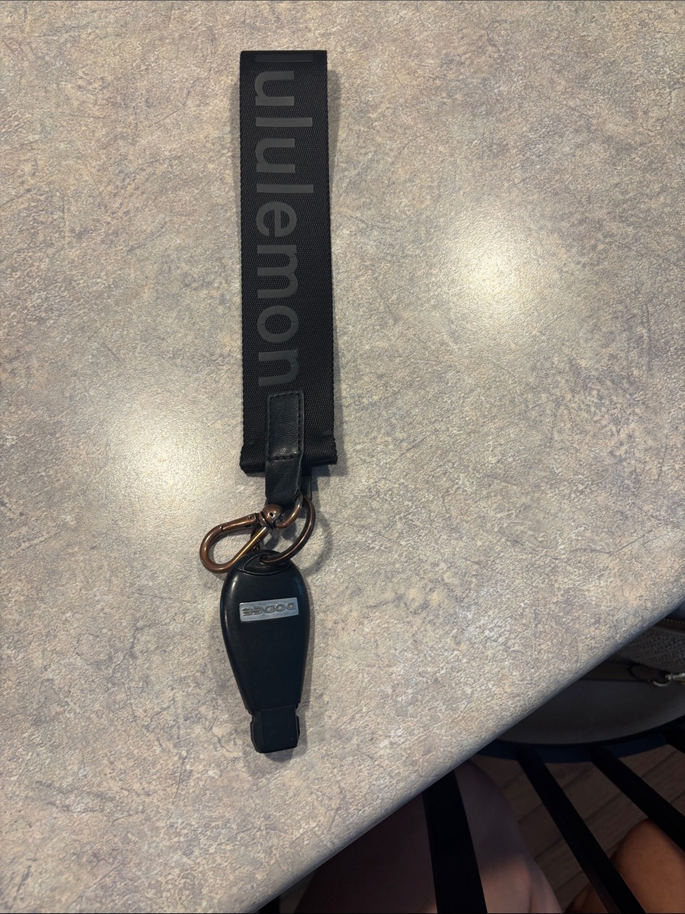 Original Black Lululemon key lanyard